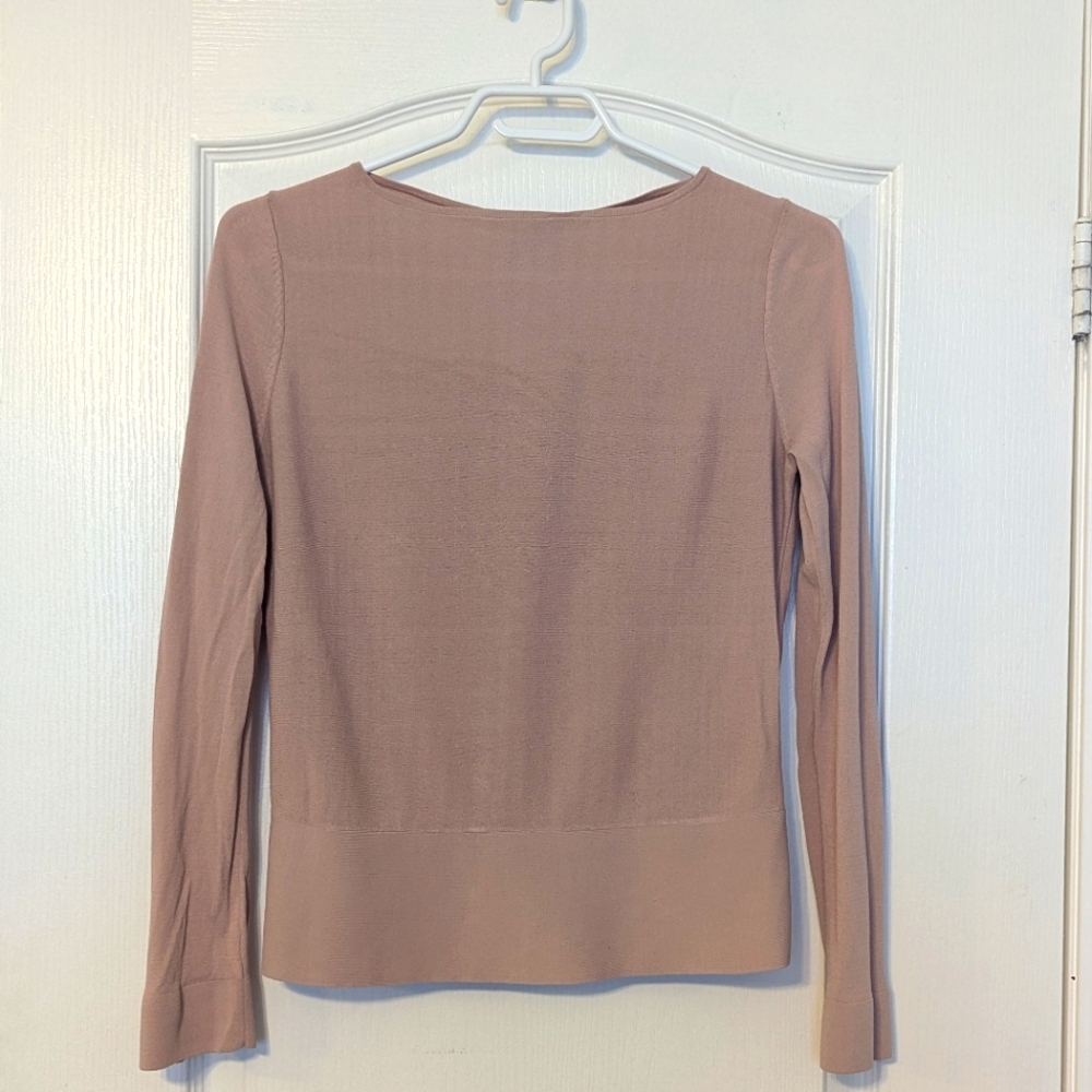 COS Xsmall Long Sleeve Top - Neutral Pink